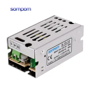 Sompom AC to DC power supply 110V-240V 12V 1A15W power supply DC Switch Power LED Transformer for led strip