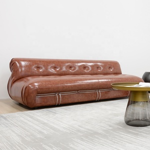 Muebles de sala de estar Juego de sofás reclinables Muebles Cómodo Durable Sofá de sala de estar Sofá de cuero Chesterfield - Product Image 1