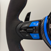 Volant semi-cuir avec boutons bleus M1 M2 pour BMW F01 F07 F10 F11 F15 F16 F20 F22 F30 F31 F32 F34 F36 M3 F80 M4 F82