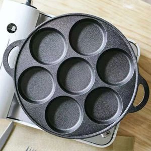 Sartén de hierro fundido de 7 tazas de cocina americana Popular, sartén antiadherente para tortilla de gofres, sartén de hierro fundido de 7 agujeros - Product Image 1