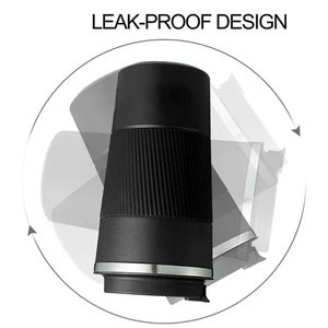 Mug de voyage isotherme en acier inoxydable noir avec couvercle rabattable, poignée côtelée, anti-fuite, pour café, idéal pour le bureau et les trajets quotidiens - Product Image 3