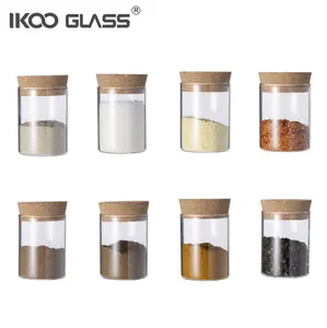 Glass Storage Jar With Lid Glass Food Storage Spice Jars Containers Glass Jar With Cork