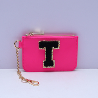 Dompet koin kecil Mini kotak-kotak Logo kustom kantung nilon tahan air portabel tas uang kartu wanita perempuan dengan gantungan kunci dompet koin