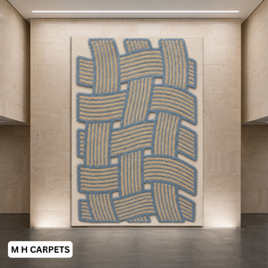 Tapis de luxe personnalisé en laine, écologique, fait main, moderne, pour hôtel, salon, décoration intérieure - Product Image 4