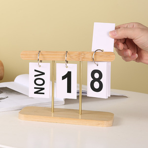 Calendario de Madera de Maestro Gu, Calendario Perpetuo de Escritorio, Adorno para Dormitorio u Oficina, Regalo Decorativo - Product Image 4