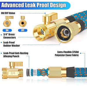 Flexible Adjustable <b>Rubber</b> with Multi Function Nozzle Portable <b>Spraying</b> Watering Hoses - Product Image 3