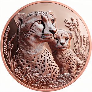 Groothandel 1Oz Puur 999 Fijn Koper 3d Wereld Bescherming Van Dierlijke Munt Cheetah Hoge Reliëf Ronde Voor Souvenir Wildlife Ronde - Product Image 1