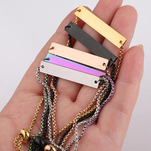 Adjustable <strong>Name</strong> <strong>Bracelet</strong> <strong>Personalised</strong> Custom Stainless Steel Sublimation Engraved Blank Bar <strong>Bracelet</strong> - Product Image 2