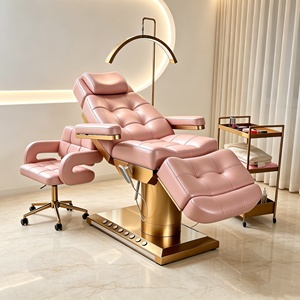 RJ Multi Functional Golden Stainless Steel Base Beauty Salon Massage Bed, Electric Bending Care Facial Eyelash Beauty Bed Lash B - Product Image 3