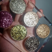 Vente en gros de 6 couleurs d'ombre à paupières en plastique riche en pigments, paillettes métalliques claires, personnalisez votre propre palette d'ombres à paupières design