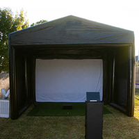 Cage d'entraînement de golf portable, simulateur de golf gonflable, projecteur, tente de tir avec écran