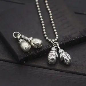 Punk-Stil Thai Silber Schmuck Box handschuh und Baseball handschuhe Anhänger Schmuck 925 Sterling Silber