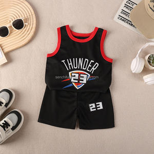 D2089 Ensemble de sport d'été deux pièces pour garçons et filles, imprimé animal, en polyester, short et débardeur de basketball, nouveau style - Product Image 3
