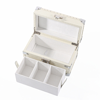 Boîtes à montres en cuir PU blanc de luxe multifonctions rectangulaires de marque HX modèle HX-1245