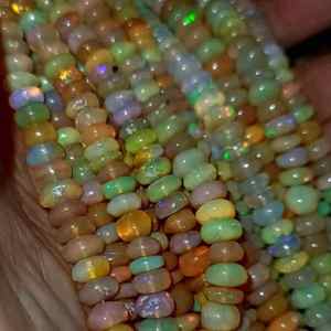 Opalite d'Éthiopie Welo, pierres précieuses naturelles, perles lisses, qualité exceptionnelle certifiée, prix de gros par carat, fabrication de bijoux - Product Image 1