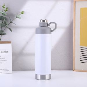 Bouteille d'eau en acier inoxydable avec logo personnalisé, 700 ml, thermos à double paroi isolé avec poignée, pour le sport - Product Image 5