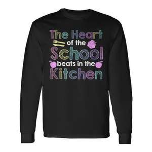 Le cœur de l'école bat dans la cuisine T-shirt à manches longues - Product Image 1