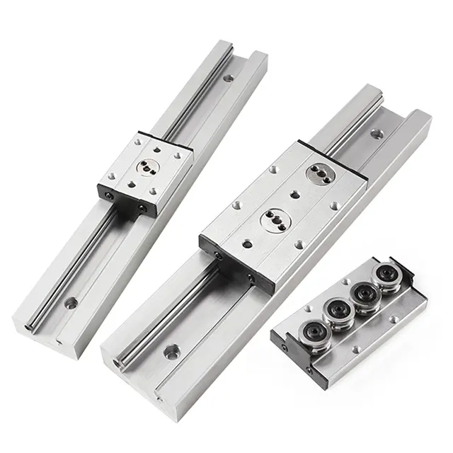 Guia linear tipo esfera de baixo perfil, trilhos duplos, guia linear SGR25, rolamento deslizante de movimento linear com trava para máquina cnc