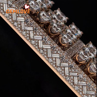 Collier unisexe personnalisé en or 18 carats avec pendentif lettre grande taille et diamants, chaîne cubaine, cadeau d'anniversaire