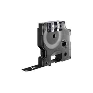 Cinta de etiquetas DYMO IND RHINO 1805435 Vinilo Color de la cinta: Negro Color DE LA FUENTE: Blanco 12 mm 5,5 m (940910163132) - Product Image 1