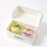 Boîte à gâteau mousse pliable écologique 2 tasses, personnalisable avec logo, contenant en papier multicolore pour desserts, emballage cadeau pour boulangerie