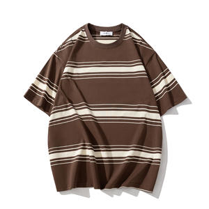 Camiseta de Hombre Oversize de Algodón 100% Tejido a Rayas, Personalizable con Serigrafía, Estilo Urbano, de Alto Gramaje y Anti-Pilling, de Fabricante - Product Image 6