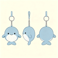 Porte-clés en peluche mini baleine personnalisé, adorable animal en peluche, pendentif en peluche baleine doux pour cadeau promotionnel