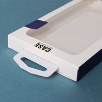Boîte d'emballage pour téléphone en carton recyclé avec logo personnalisé, gaufrage et lamination mate, insert en PVC