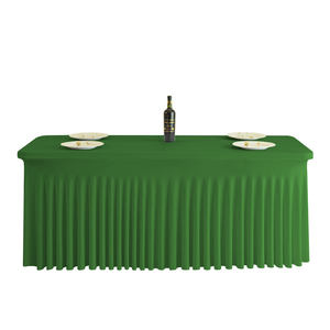 Настраиваемые фирменные белые прямоугольные чехлы на стол из спандекса 4ft 6ft 8ft для домашних банкетов Свадебные украшения - Product Image 5