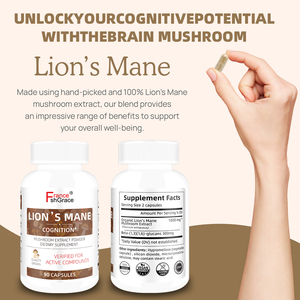 Complément alimentaire Nutraceutique Crinière de lion pour femmes et hommes, soutient la santé cérébrale, 90 capsules de Crinière de lion - Product Image 6