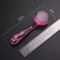 Brosse à ongles professionnelle à tête ronde et manche long en nylon doux pour le nettoyage des ongles et la suppression de la poussière