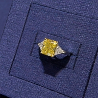 Bague de mariage pour femme en diamant de laboratoire de 2 carats, taille émeraude, pierres latérales en zircon, argent sterling S925 plaqué or 18 carats, IGI