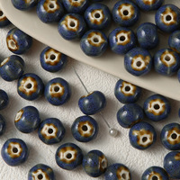 Nuevas cuentas de cerámica Vintage de flor de ciruelo de porcelana azul y blanca china para DIY materiales hechos a mano pulsera accesorios de joyería
