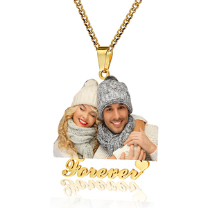 Collar con foto personalizada y foto de la familia, colgante con espejo acrílico con foto personalizada, imagen, regalo de joyería, retrato con nombre - Product Image 2