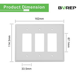बेरेप लिस्ट <span class=keywords><strong>3</strong></span>-गिरोह सजावट दीवार प्लेट मानक आकार विद्युत आउटलेट रिसेप्कल कवर और स्विच प्लेटें - Product Image 5