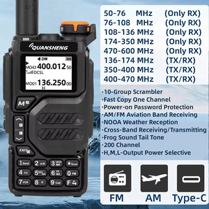 Ricetrasmettitore palmare Quansheng UV-K5 5W Tri-Band con ricezione segmento aereo, Vox, Dual Band, <span class=keywords><strong>Radio</strong></span> Analogica <span class=keywords><strong>FM</strong></span> per Radioamatori - Product Image 1