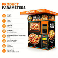 IPLAYSMART Machine à faire des pizzas entièrement automatisée, machine à pizzas fraîches, distributeur automatique de pizzas chaudes, entièrement automatique avec écran tactile