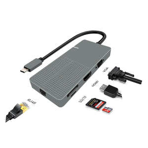 Adaptador multipuerto personalizado VGA/HDM1 HDTV TF lector de tarjetas SD estación de acoplamiento de tableta <span class=keywords><strong>RJ45</strong></span> 1000M 3,5 Audio PD cargador USB Hub - Product Image 6