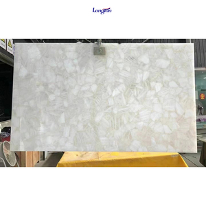 Sang trọng Brazil tinh thể màu trắng quartzit tấm Đánh Bóng Mờ đá Veneer trang trí nội thất Backlit nền tường gạch - Product Image 1