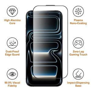 ฟิล์มกระจกนิรภัยกันแสงสีฟ้า HD ใส 9H สำหรับ <span class=keywords><strong>iPhone</strong></span> 18 17 16 15 14 13 <span class=keywords><strong>12</strong></span> 11 X Pro Max หนา 0.33 มม. ขอบโค้ง 2.5D - Product Image 6