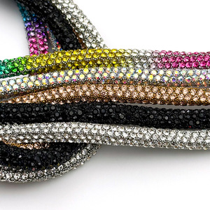 Cordon de strass thermocollant multicolore personnalisé avec petites perles de riz et tube de strass pour vêtements DIY, robes de mariée et <span class=keywords><strong>chaussures</strong></span> - Product Image 3