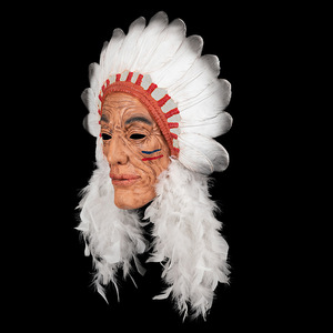 Masque de cosplay de chef indien pour Halloween, en latex souple avec plumes, masque intégral pour costume de carnaval, fête de cosplay pour adulte - Product Image 4