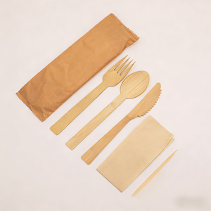 Ensemble complet <span class=keywords><strong>de</strong></span> couverts en bambou pour le <span class=keywords><strong>vol</strong></span>, style élégant et léger, boîte à lunch en bambou monobloc, couverts pour compagnies aériennes, hôtels, restauration - Product Image 5