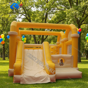 Prix de gros Maison de rebond pour enfants couleur jaune mini <span class=keywords><strong>trampoline</strong></span> gonflable avec toboggan pour enfants - Product Image 1