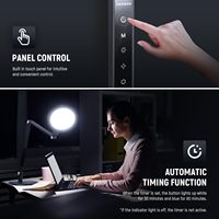 Lampe de bureau LED double face à écran complet avec support pliable, 5 couleurs réglables pour la vidéoconférence, le streaming et l'enregistrement