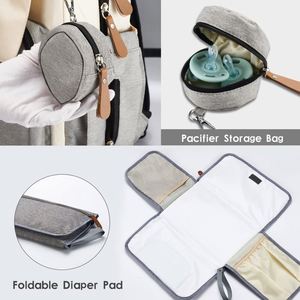 Sac à langer BSCI avec matelas à langer portable, étui à sucettes et sangles pour poussette - Product Image 4