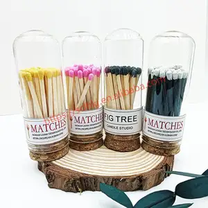 Match Custom Sticks Long Matches In Glass Jar Safety Holder Tip Personalized Decorative Household Match Strike Jars