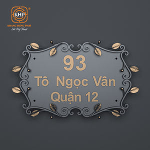 Numéro de maison en fer forgé KHP, fixé au mur, design classique, artisanat durable pour villa et maison de luxe. - Product Image 6