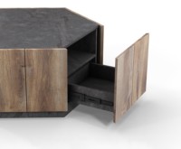WESOME Mid-Century Moderne Acajou Cadre en Bois Base en Métal Minimaliste Designer Salon Table à Thé Table Basse