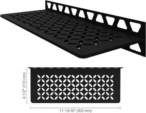 Étagère murale <span class=keywords><strong>Schluter</strong></span> en aluminium noir mat de 11 à 13/16 pouces au design floral pour le rangement de la <span class=keywords><strong>douche</strong></span> des propriétaires rénovateurs Made China - Product Image 2